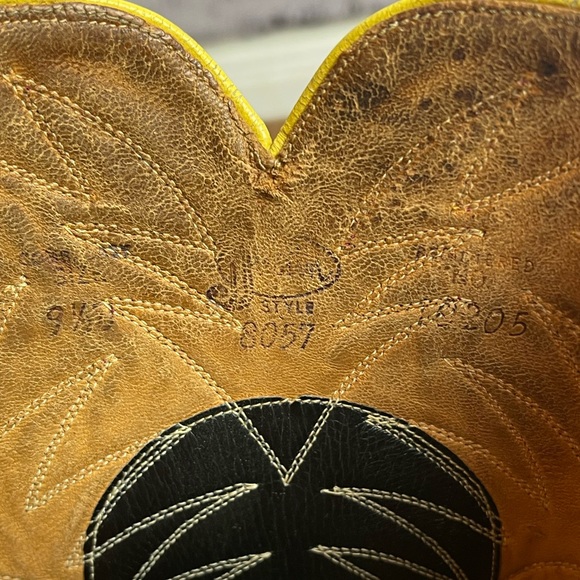 Vintage Justin Boots black mens size 9.5 western cowboy boots - Picture 5 of 12